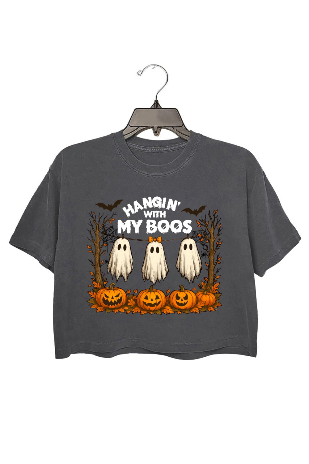 Hangin’ With My Boos Halloween Ghost Crop Top For Women