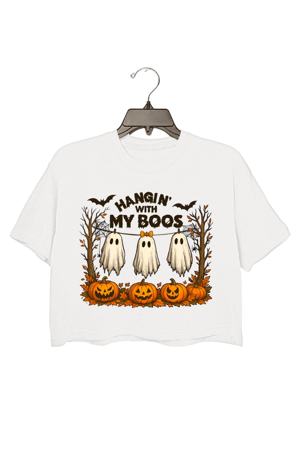 Hangin’ With My Boos Halloween Ghost Crop Top For Women