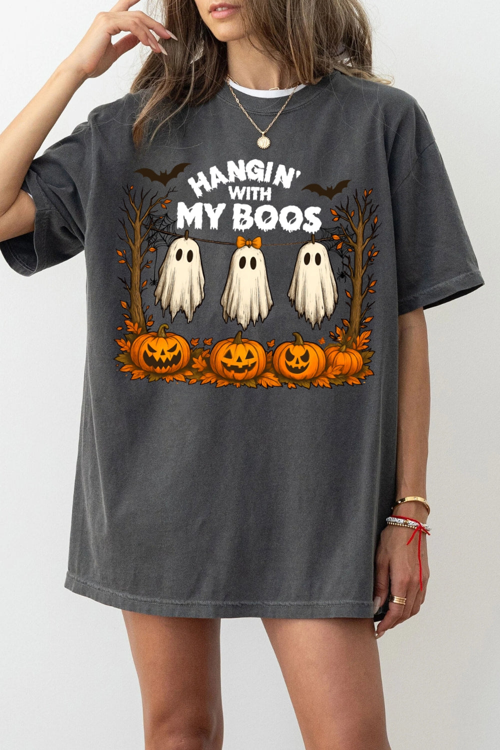 Hangin’ With My Boos Halloween Ghost Tee For Women
