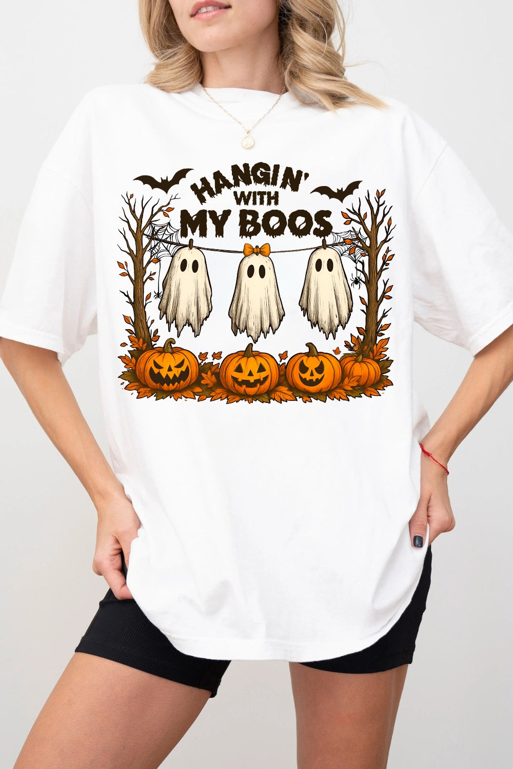 Hangin’ With My Boos Halloween Ghost Tee For Women