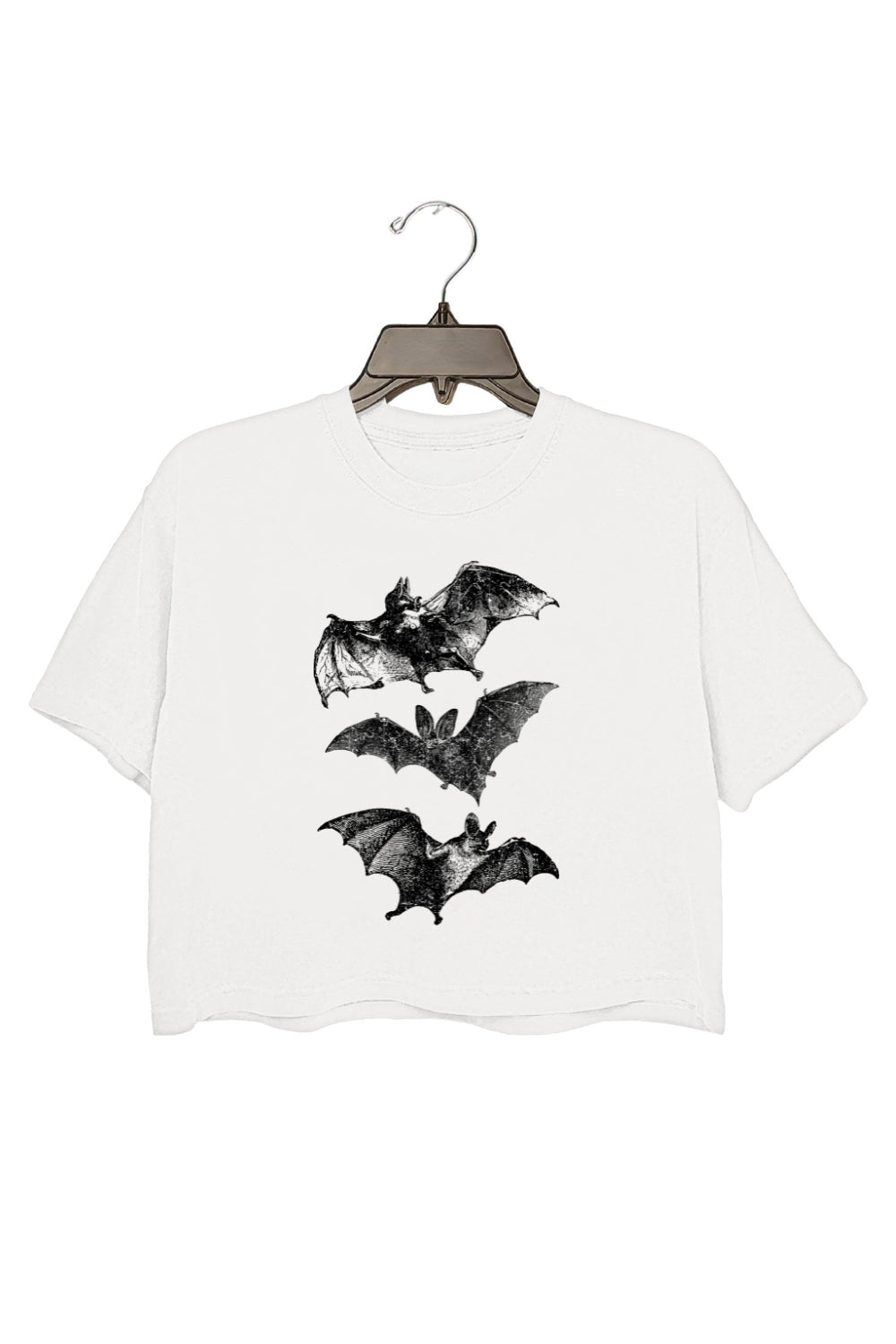 Vintage Y2K Bats Spooky Vibes Crop Top For Women