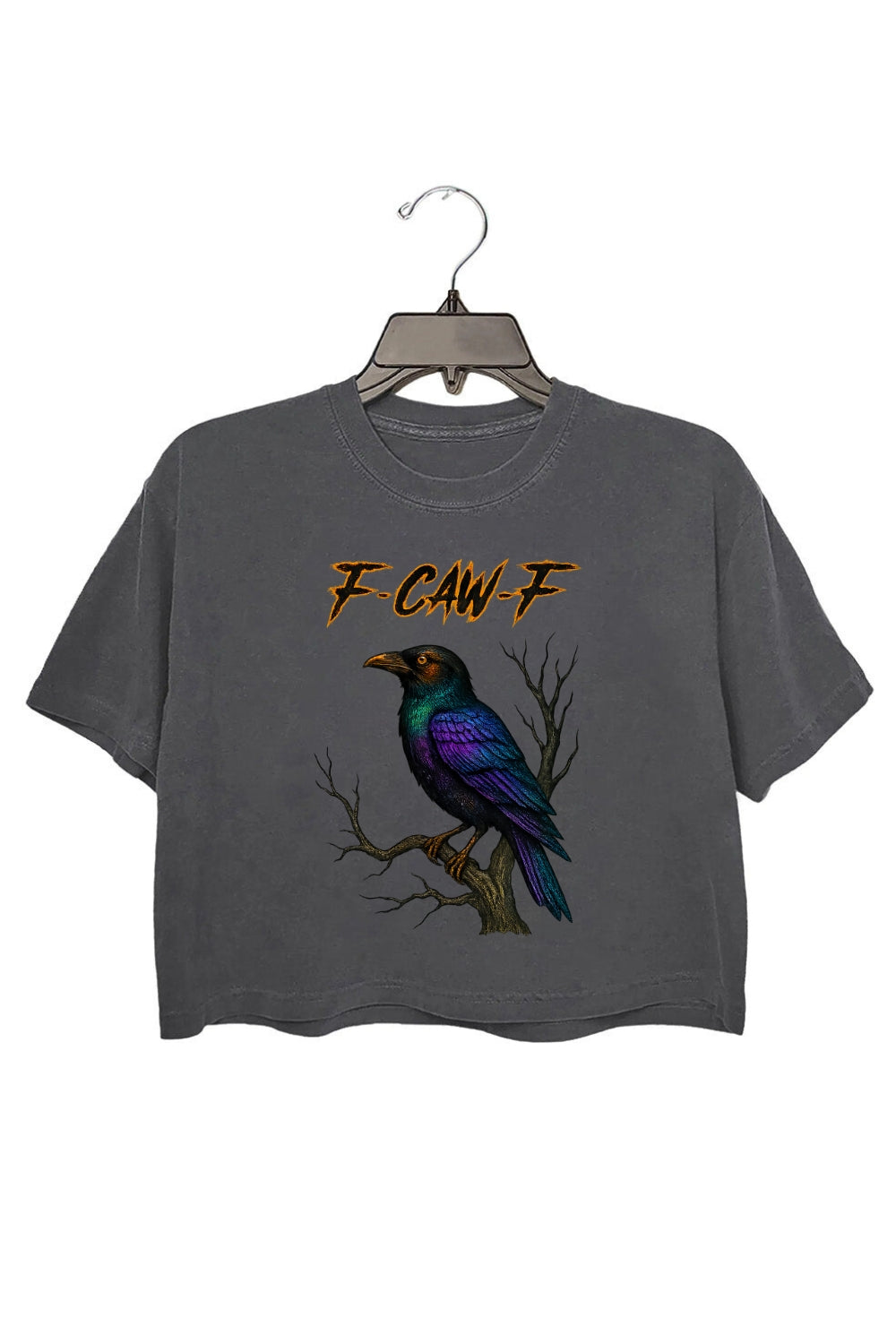 F-Caw-F Crow Moonlight Raven Art Crop Top For Women