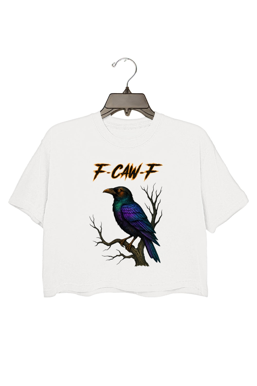 F-Caw-F Crow Moonlight Raven Art Crop Top For Women