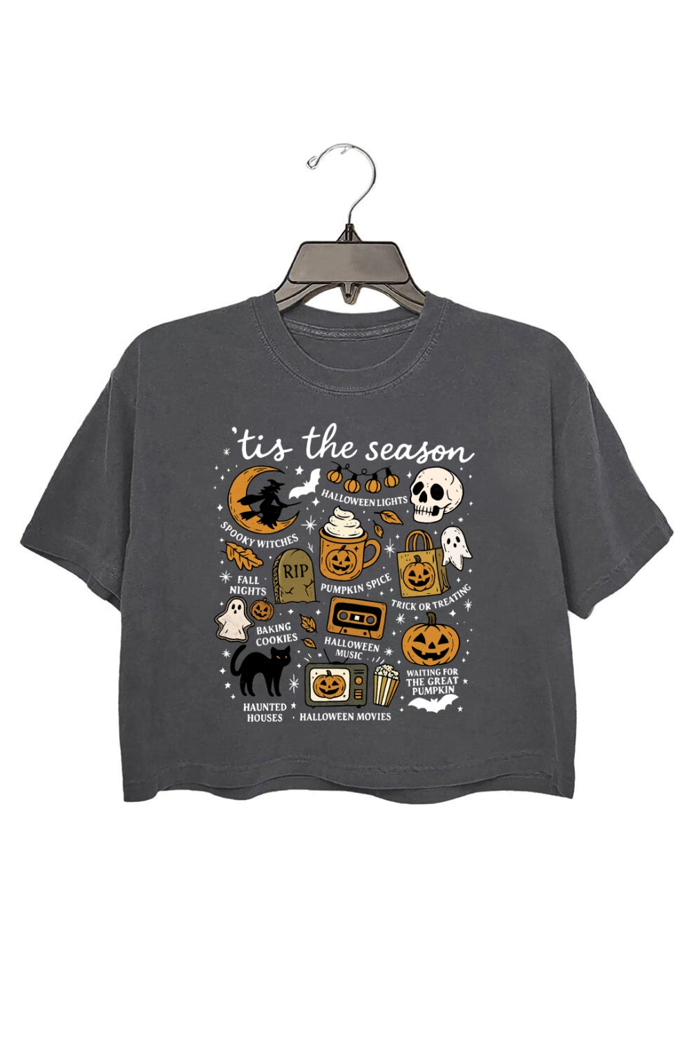 Tis The Season Spooky Halloween Icons Crop Top For Women