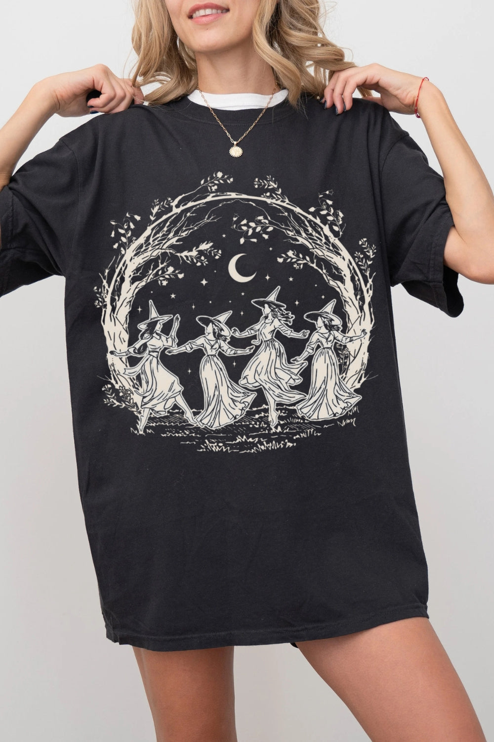 Girly Halloween Witchy Vibes Tee For Women