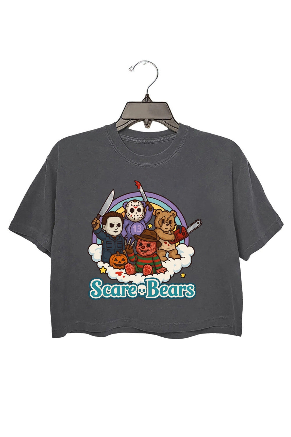 Scare Bears Funny Halloween Horror Crop Top For Women