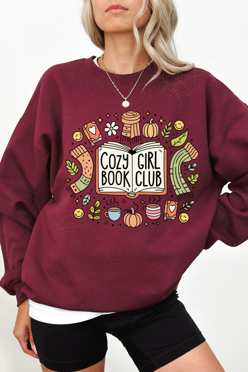 Cozy Girl Book Club Trendy Bookish Sweatshirt For Women