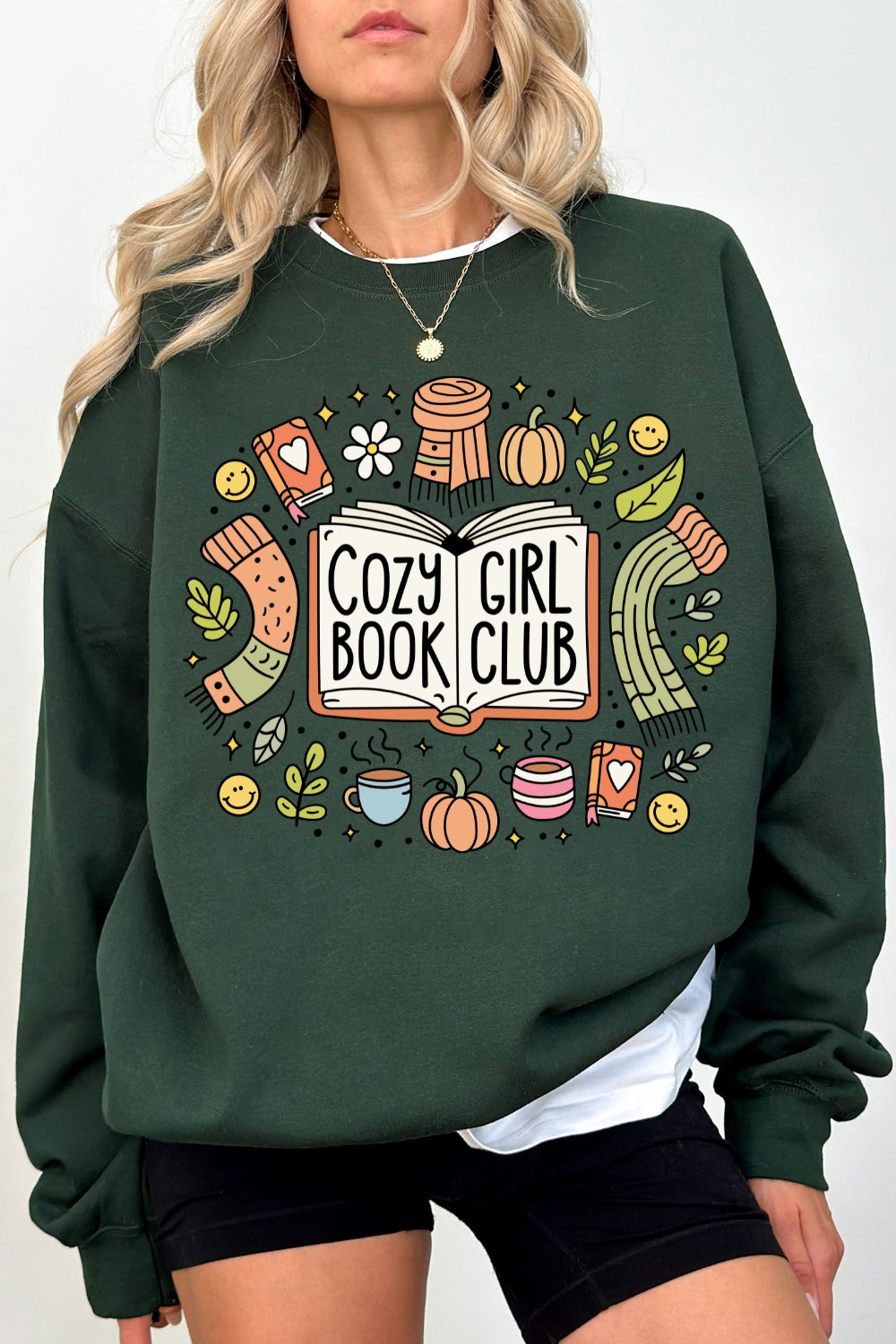 Cozy Girl Book Club Trendy Bookish Sweatshirt For Women
