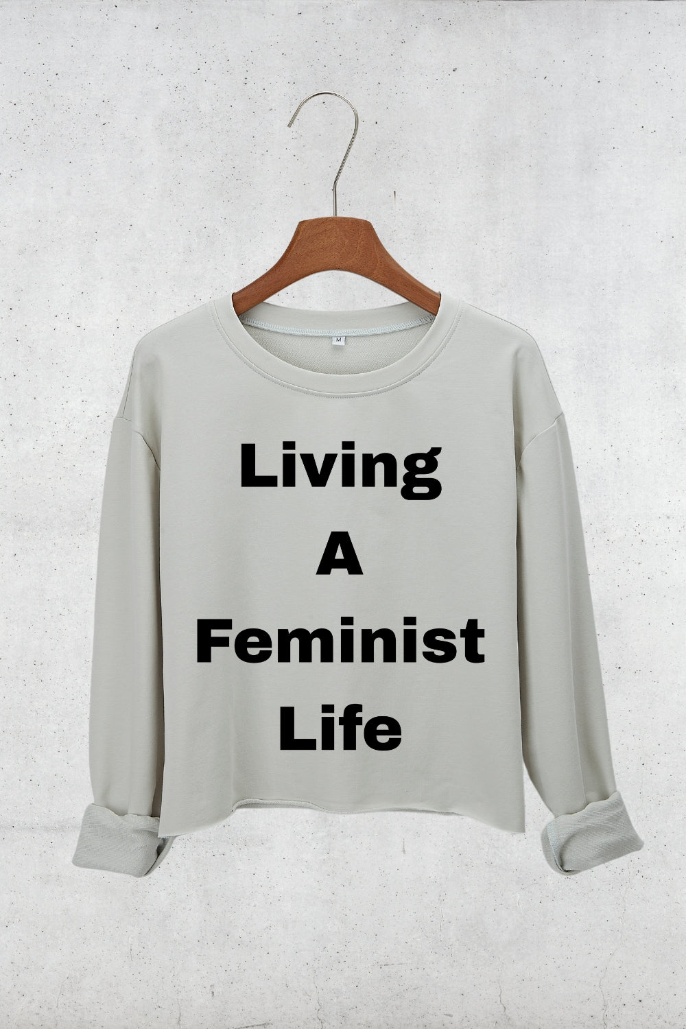 Living A Feminist Life Crop Sweatshirt For Women