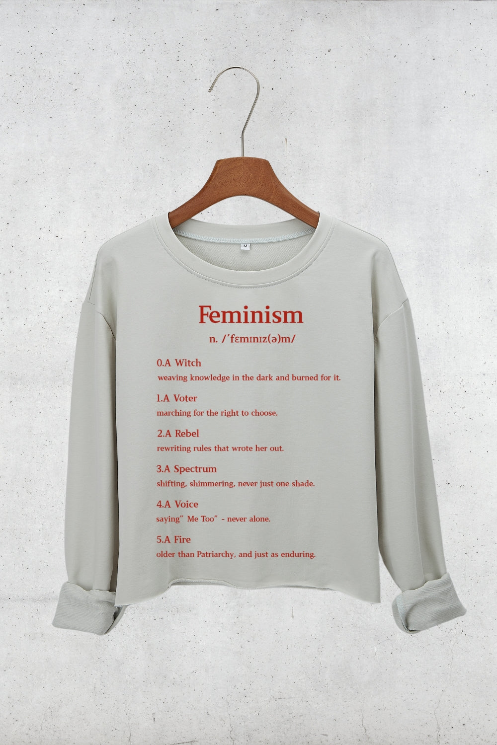 Definition Of Feminism Crop Sweatshirt For Women