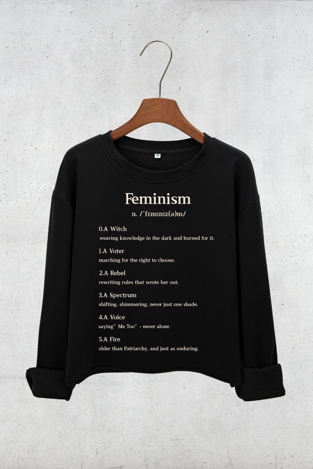 Definition Of Feminism Crop Sweatshirt For Women