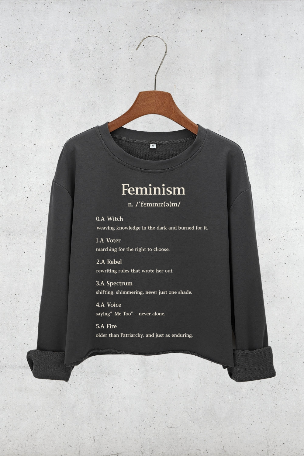 Definition Of Feminism Crop Sweatshirt For Women