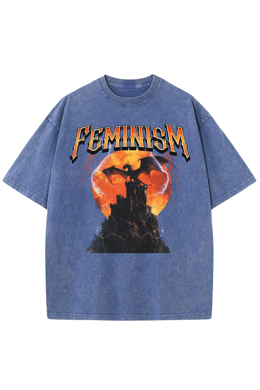 Vintage 90s Feminism Dragon Graphic Washed Tee