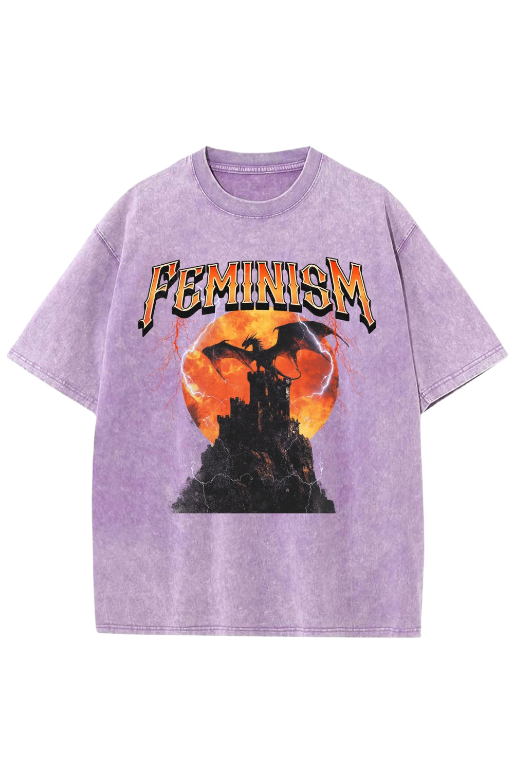 Vintage 90s Feminism Dragon Graphic Washed Tee