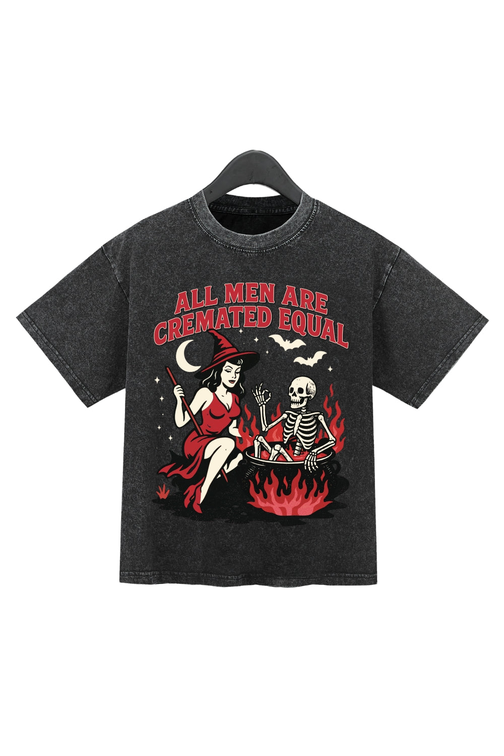 All Men Are Cremated Equal Washed Crop Top For Women