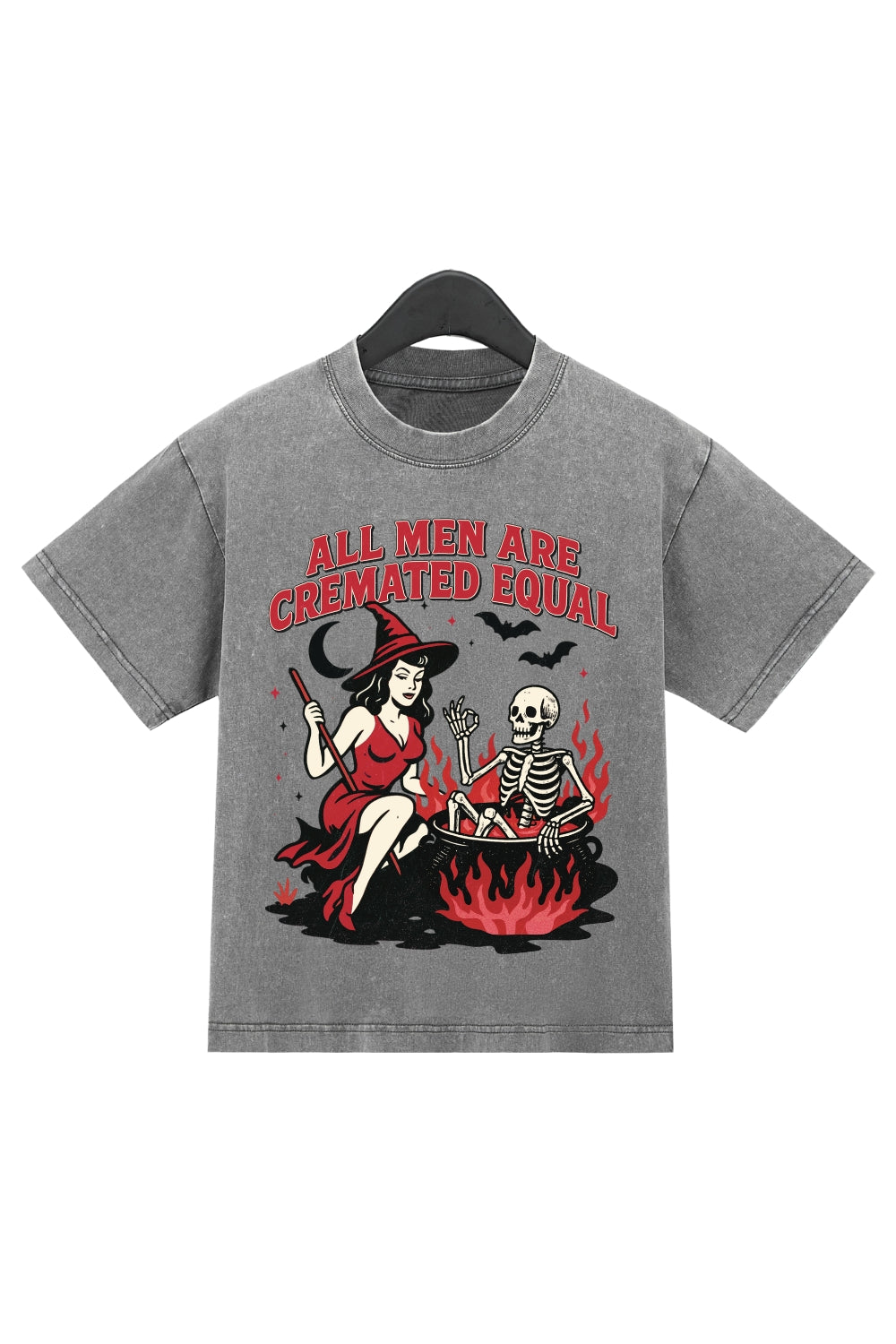 All Men Are Cremated Equal Washed Crop Top For Women
