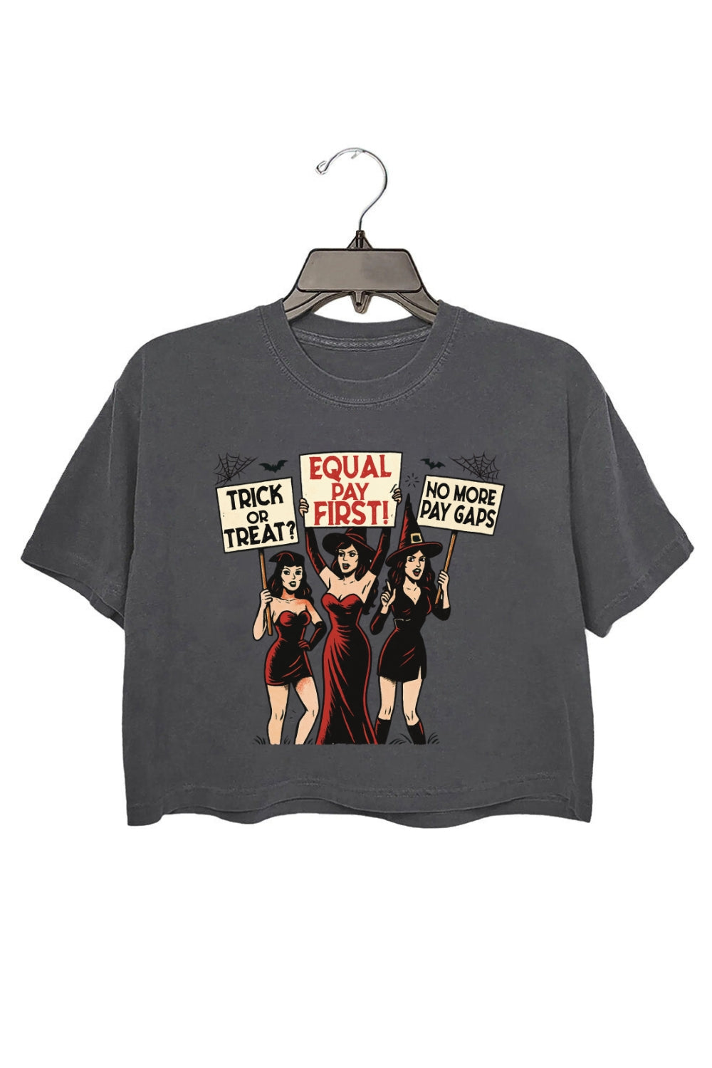 Retro Witch Protest Feminist Halloween Crop Top For Women
