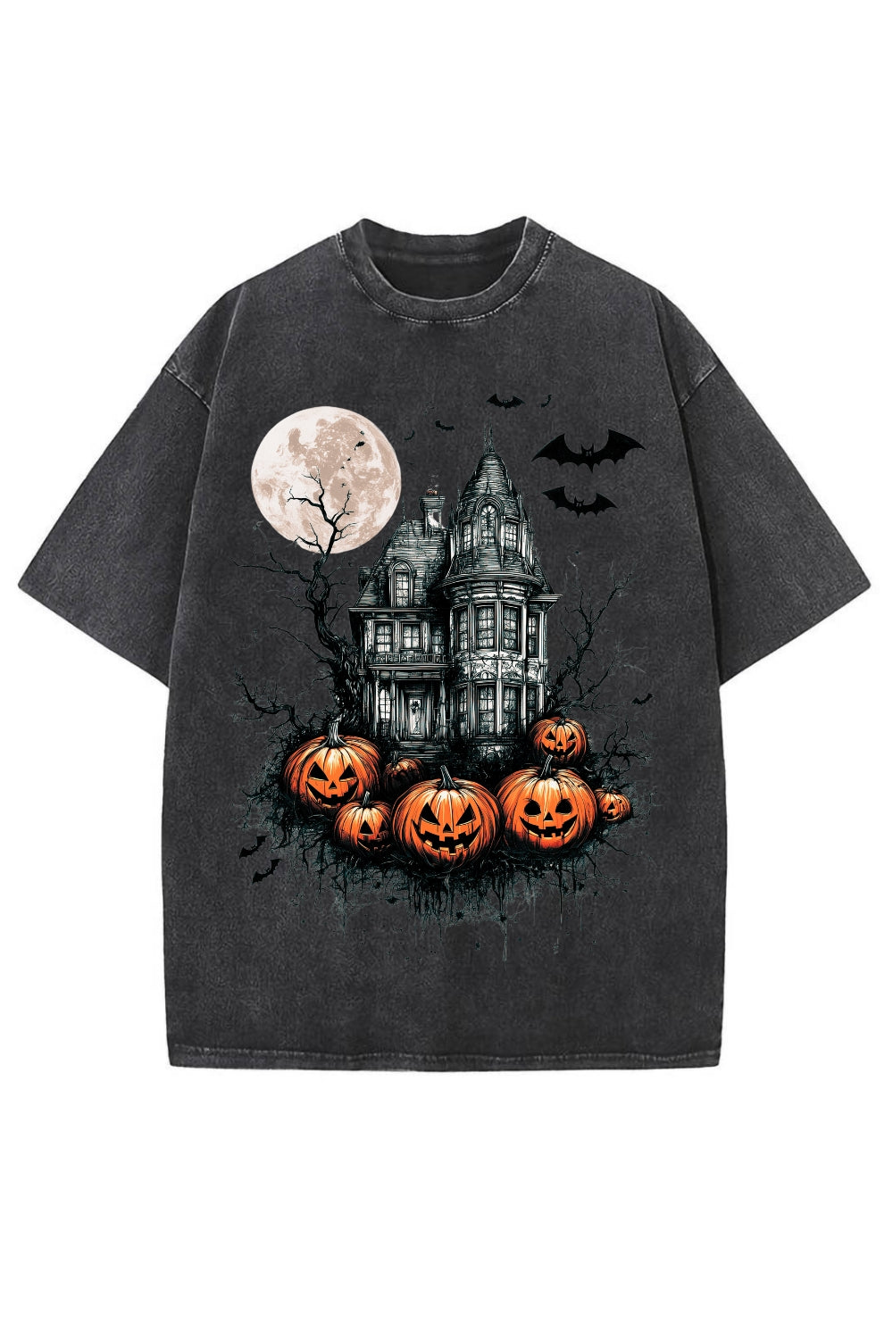 Vintage Halloween Scene Washed Tee