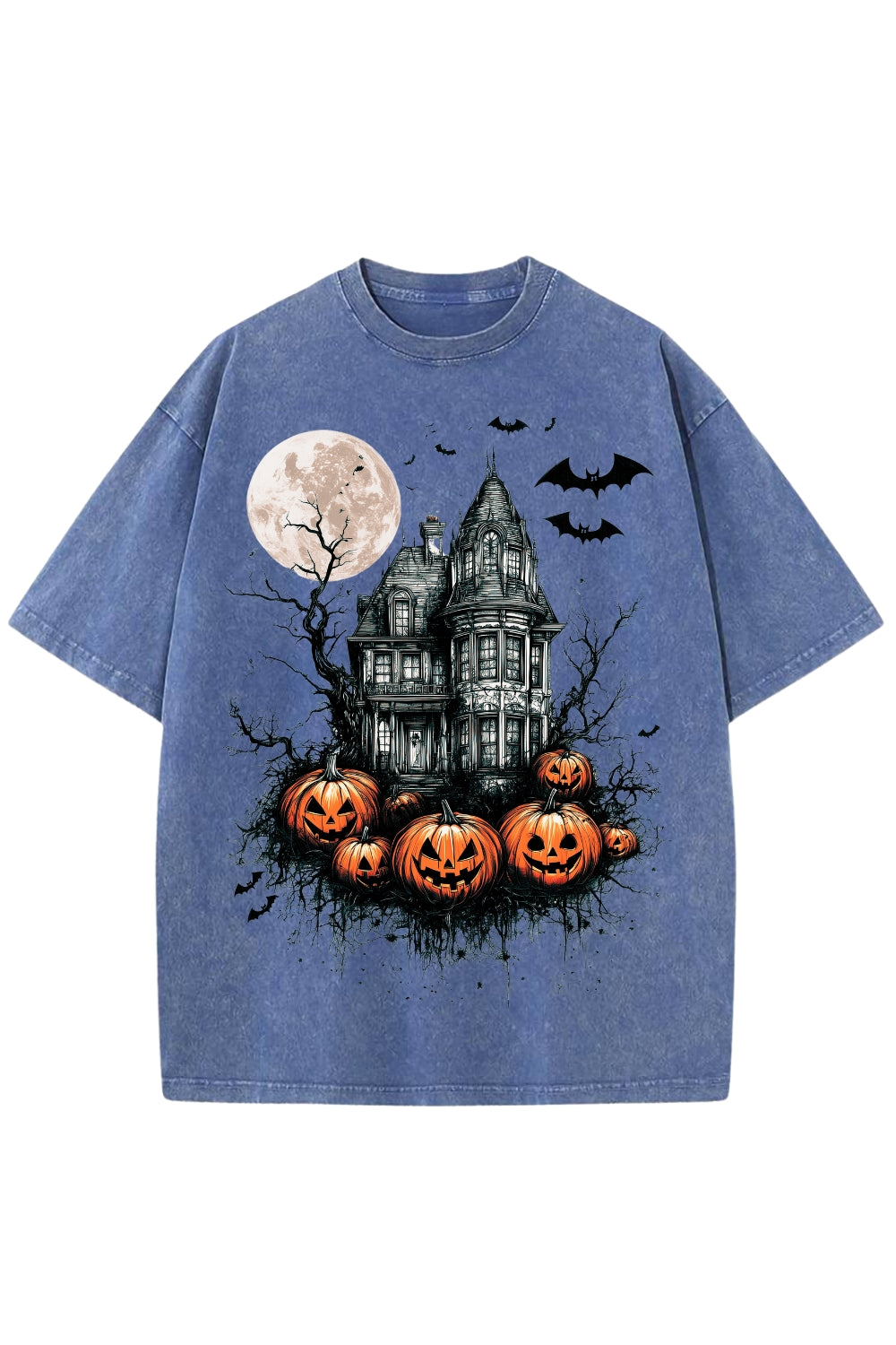 Vintage Halloween Scene Washed Tee