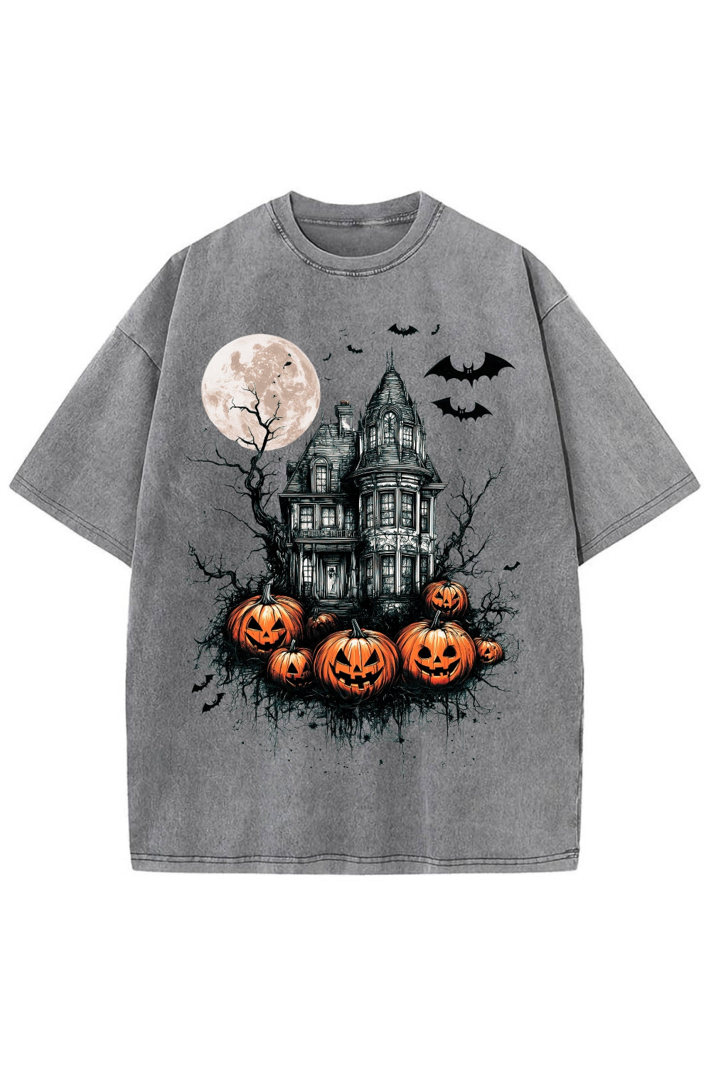 Vintage Halloween Scene Washed Tee