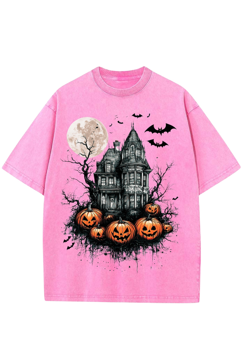 Vintage Halloween Scene Washed Tee