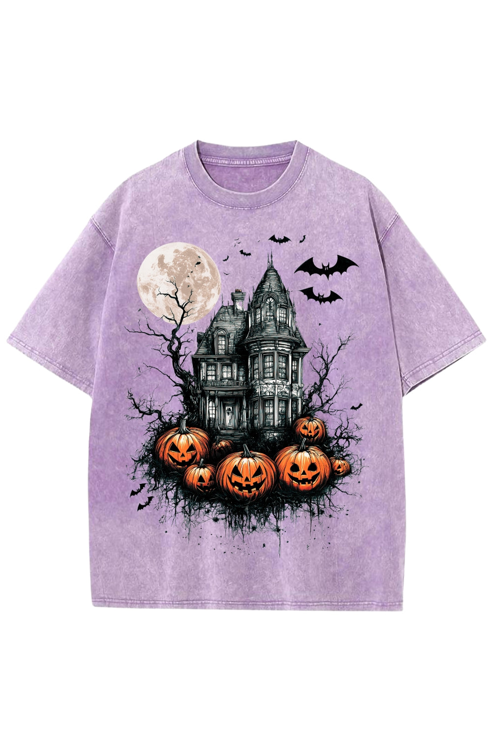 Vintage Halloween Scene Washed Tee
