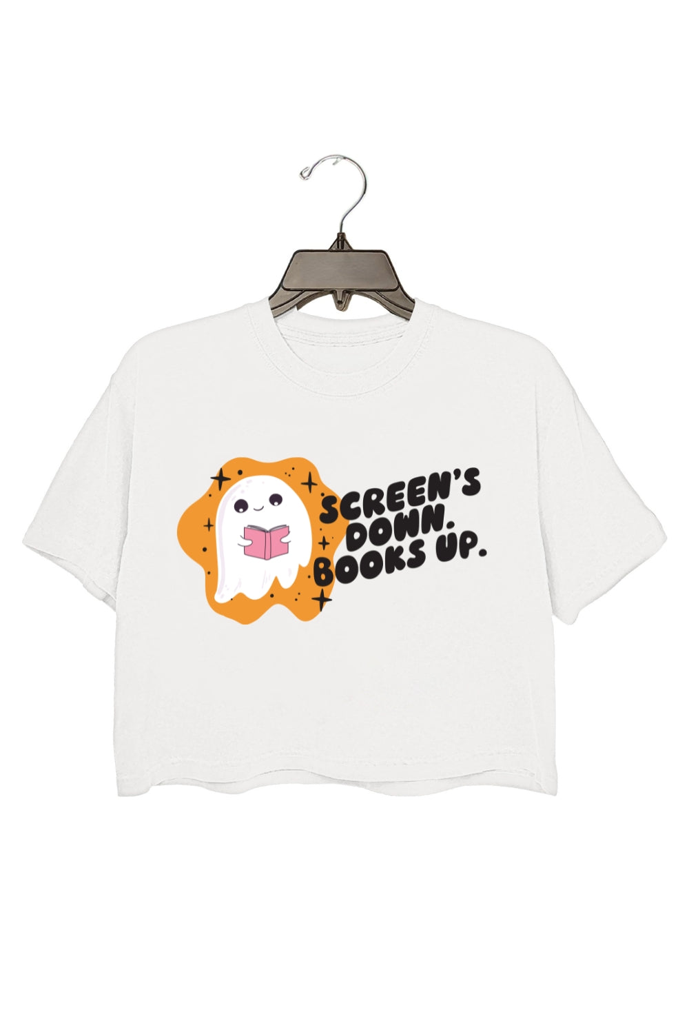 Screens Down Books Up Crop Top For Women