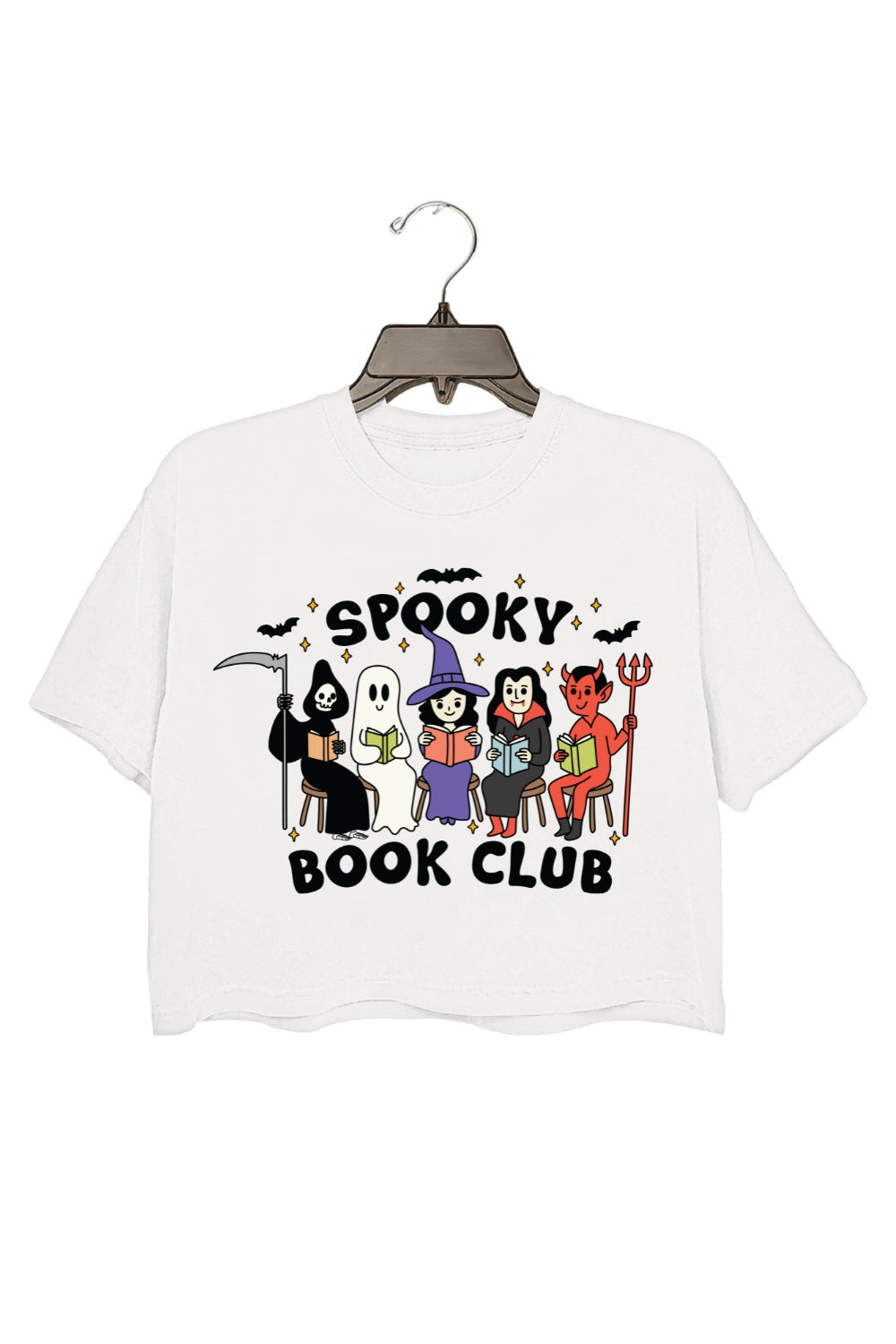Spooky Books Club Cute Crop Top For Women