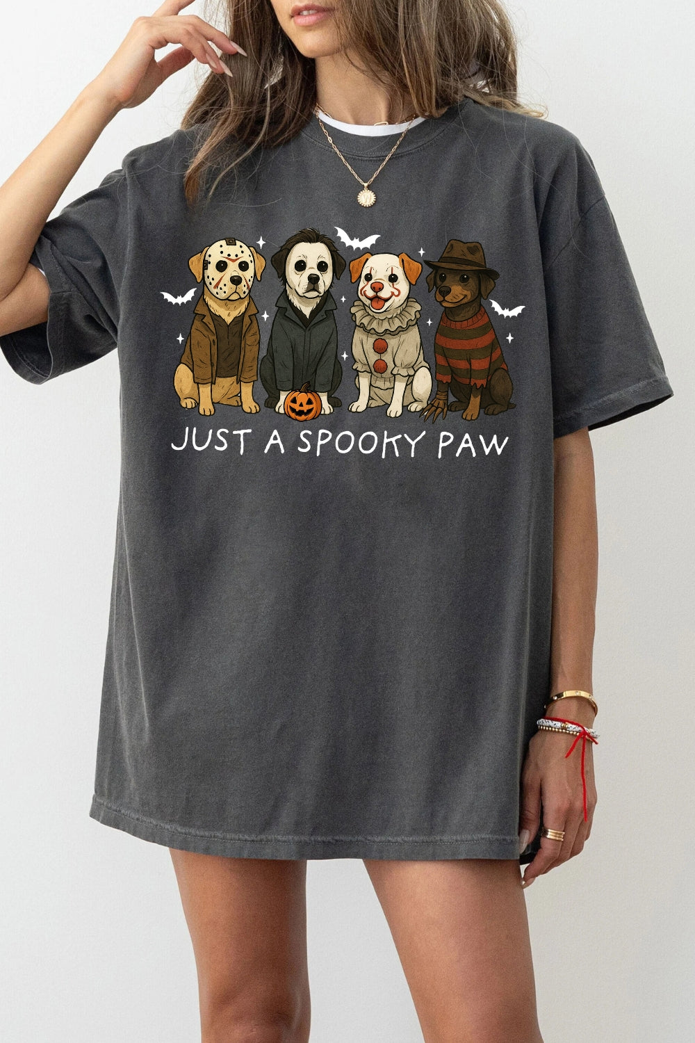 Just A Spooky Paw Halloween Dogs Tee For Women