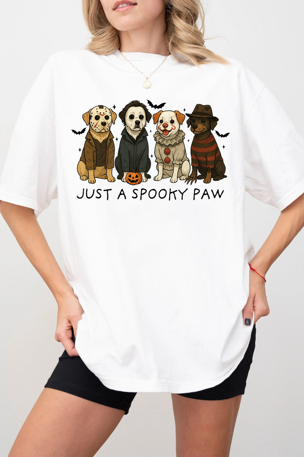 Just A Spooky Paw Halloween Dogs Tee For Women