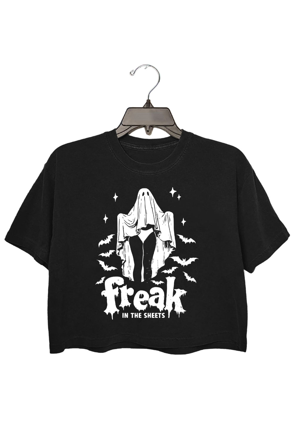 Freak In The Sheets Funny Ghost Crop Top For Women