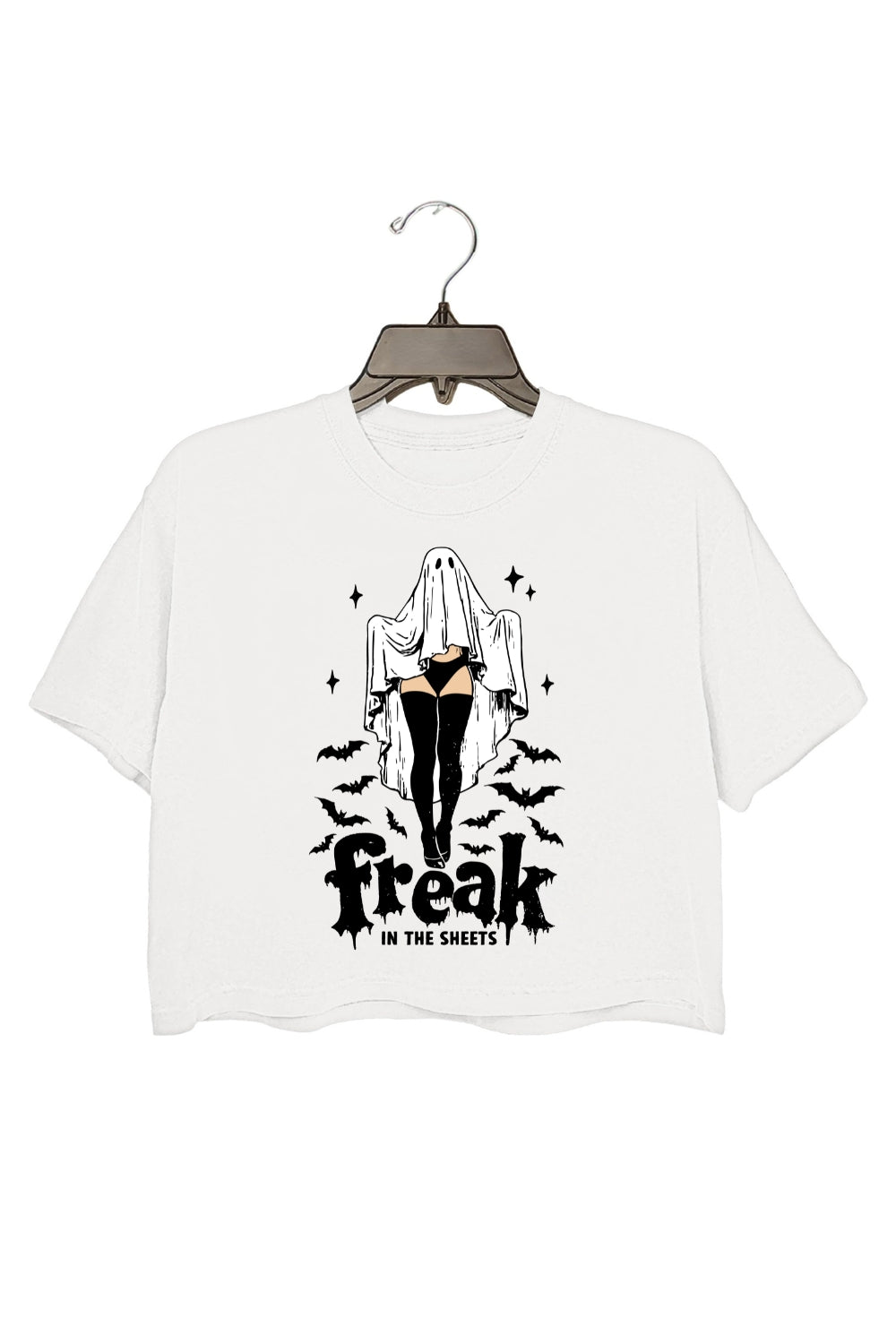 Freak In The Sheets Funny Ghost Crop Top For Women