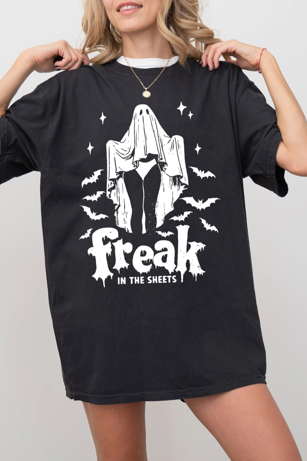 Freak In The Sheets Funny Ghost Tee For Women