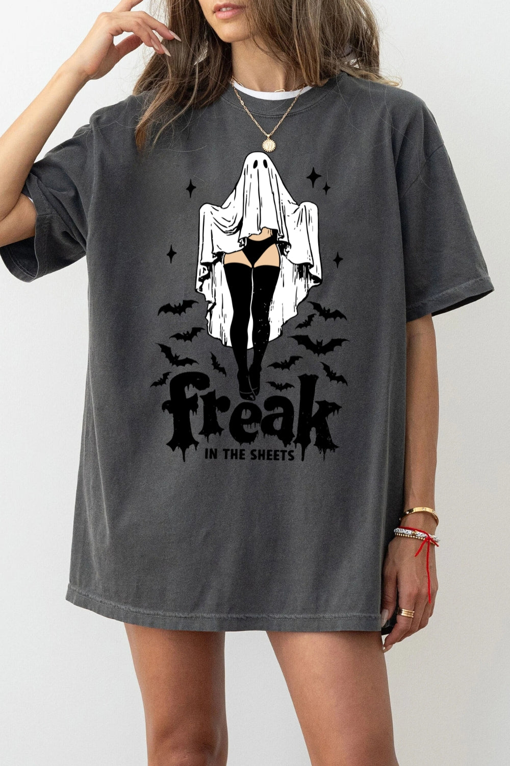Freak In The Sheets Funny Ghost Tee For Women