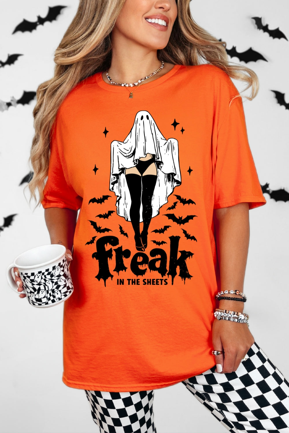 Freak In The Sheets Funny Ghost Tee For Women