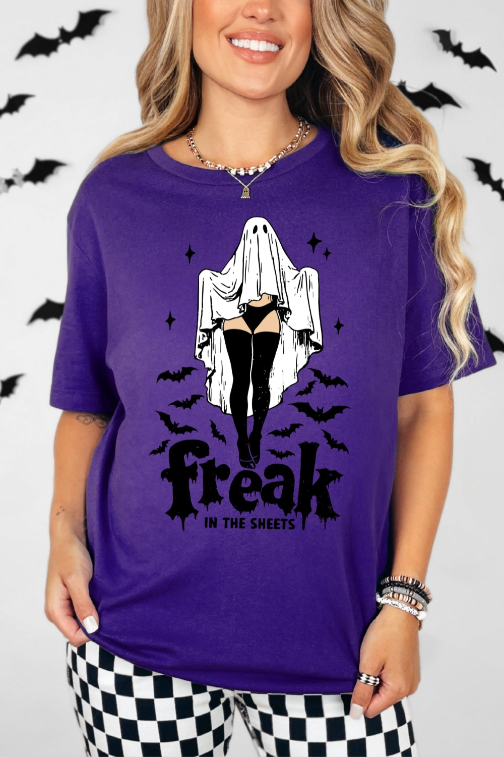 Freak In The Sheets Funny Ghost Tee For Women