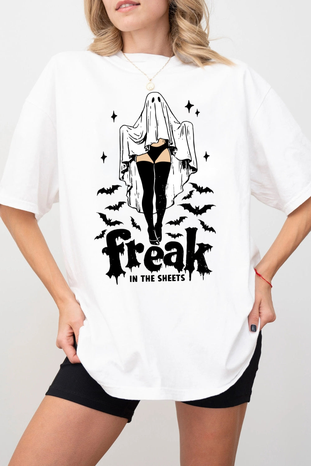 Freak In The Sheets Funny Ghost Tee For Women