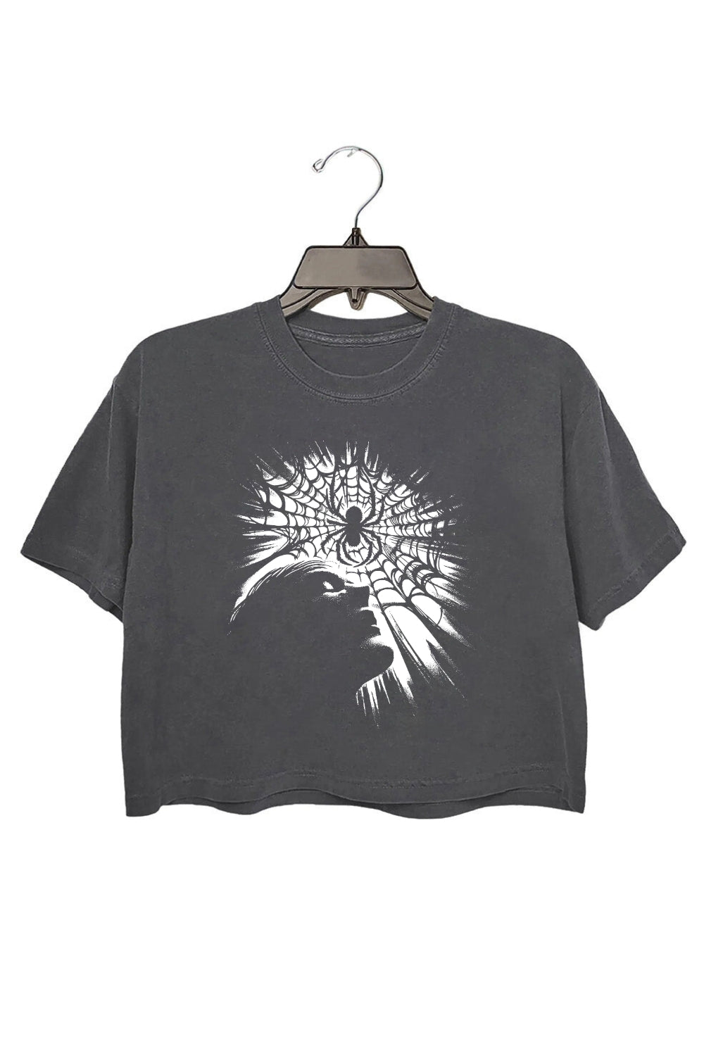 Gothic Spider Web Art Crop Top For Women