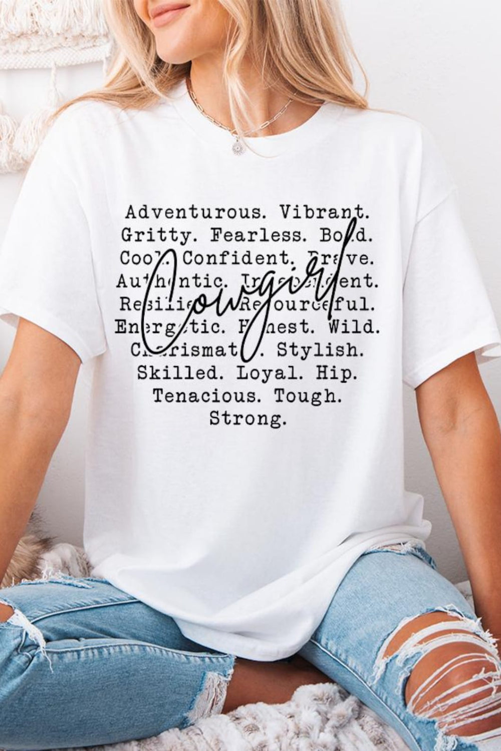 Western Cowgirl Words Tee For Women