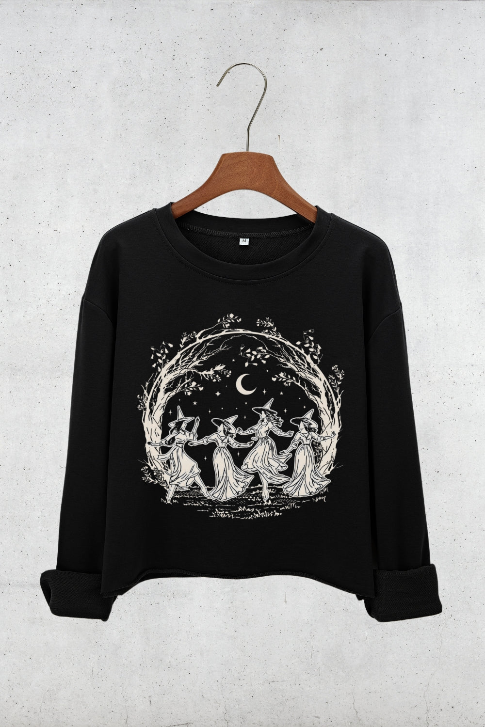 Girly Halloween Witchy Vibes Crop Sweatshirt For Women