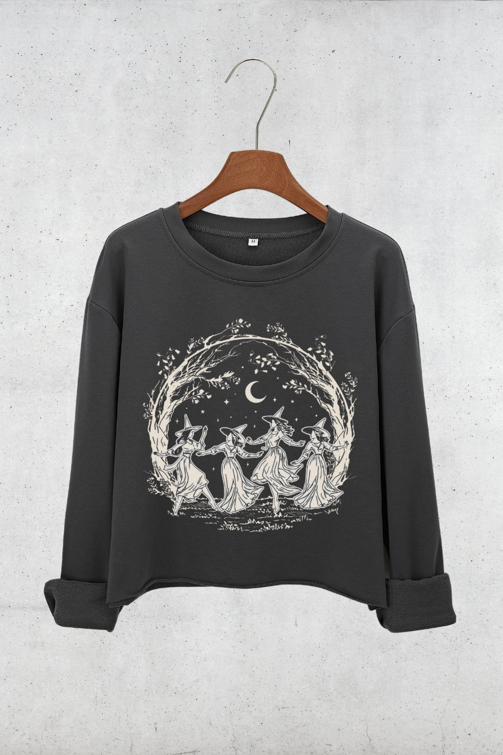 Girly Halloween Witchy Vibes Crop Sweatshirt For Women