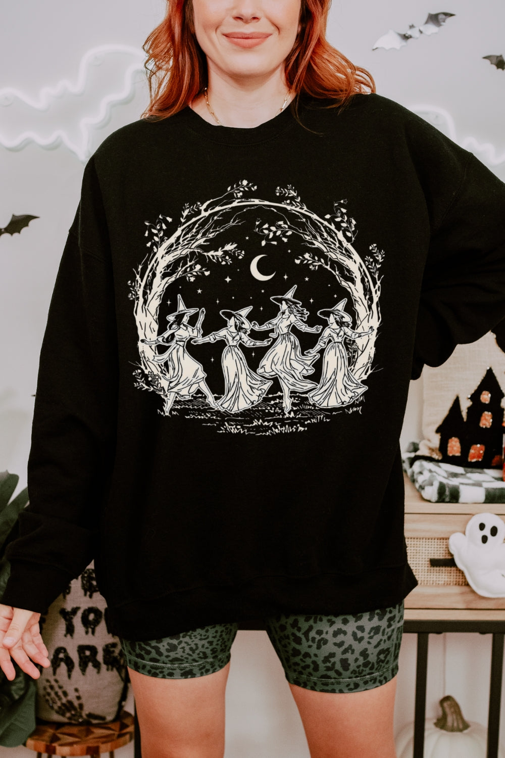Girly Halloween Witchy Vibes Sweatshirt For Women