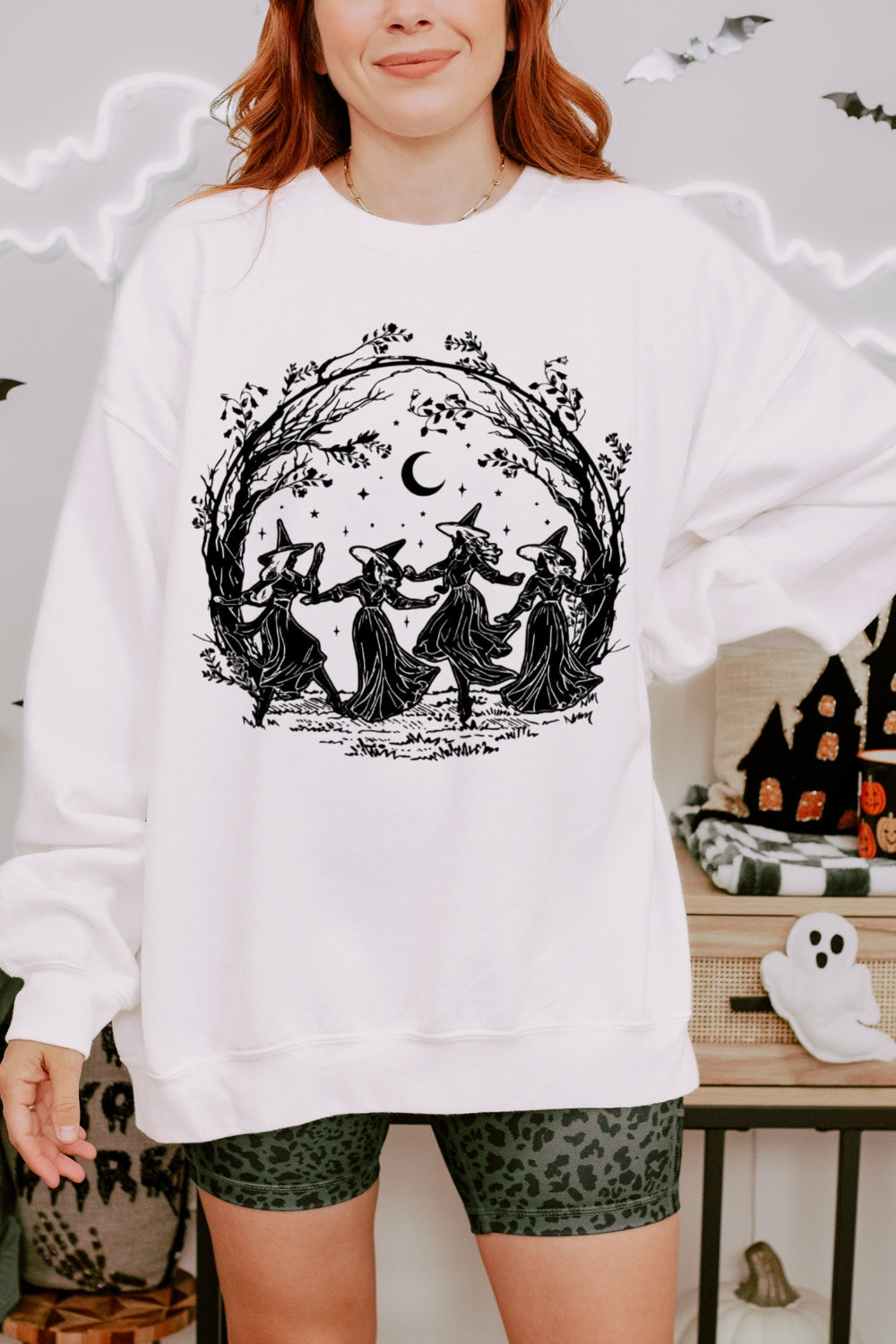 Girly Halloween Witchy Vibes Sweatshirt For Women