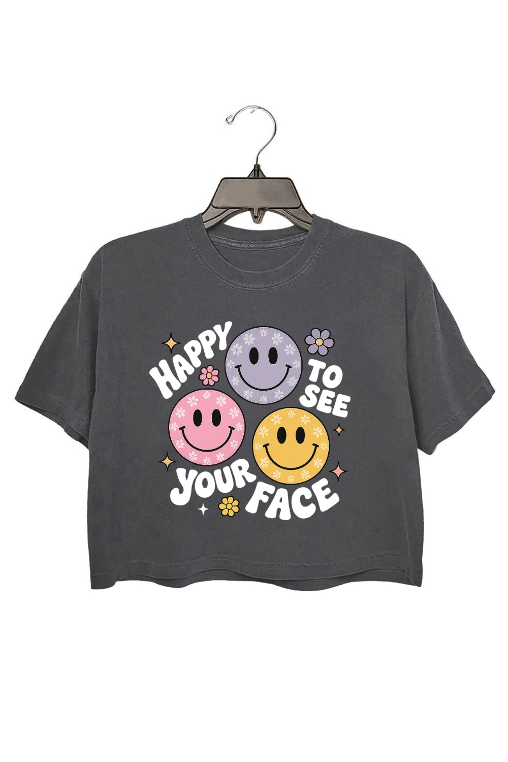 Happy To See Your Face Teacher Crop Top For Women