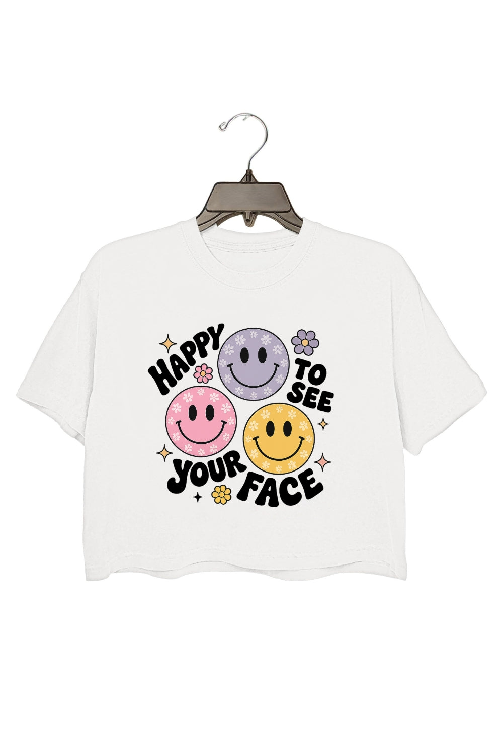 Happy To See Your Face Teacher Crop Top For Women