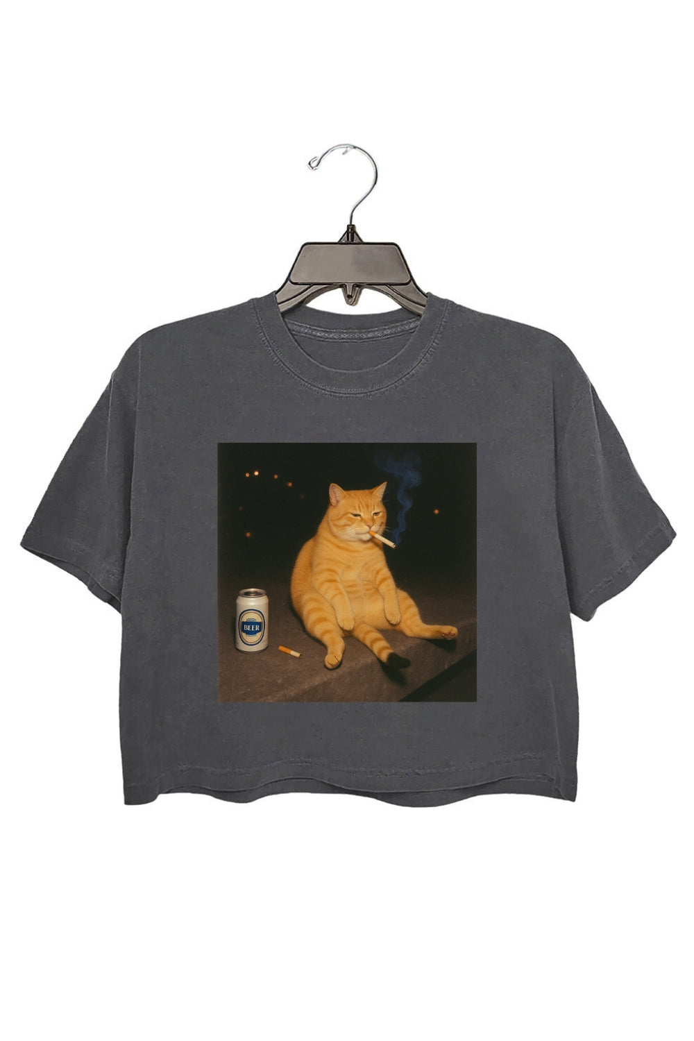 Funny Smoking Cat Meme Crop Top For Women