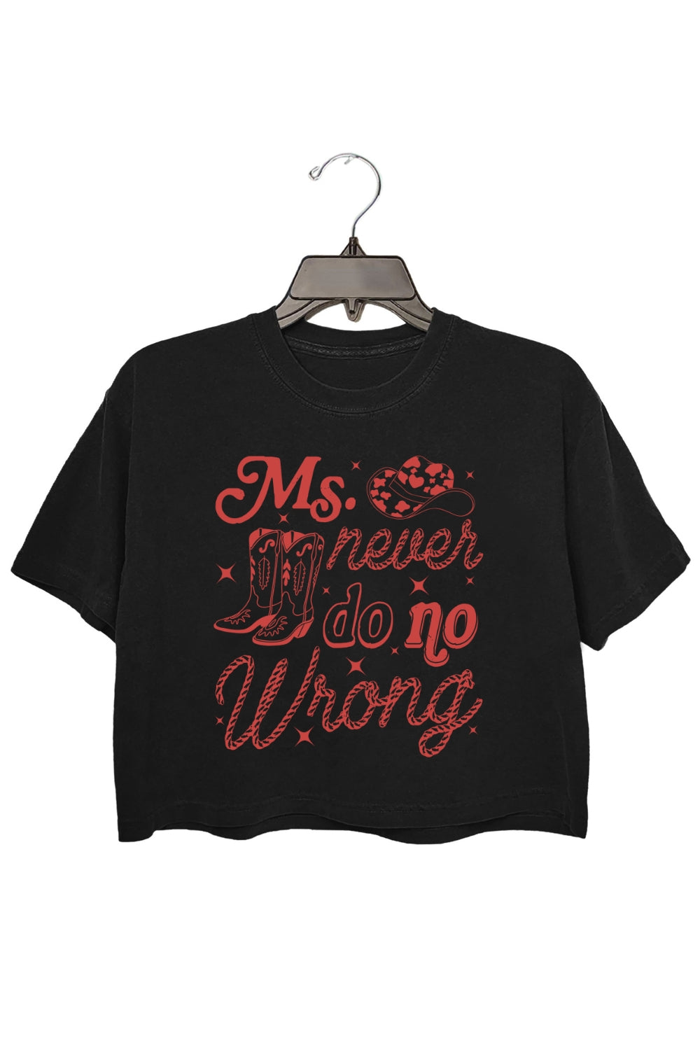 Ms Never Do No Wrong Western Cow Girl Crop Top For Women