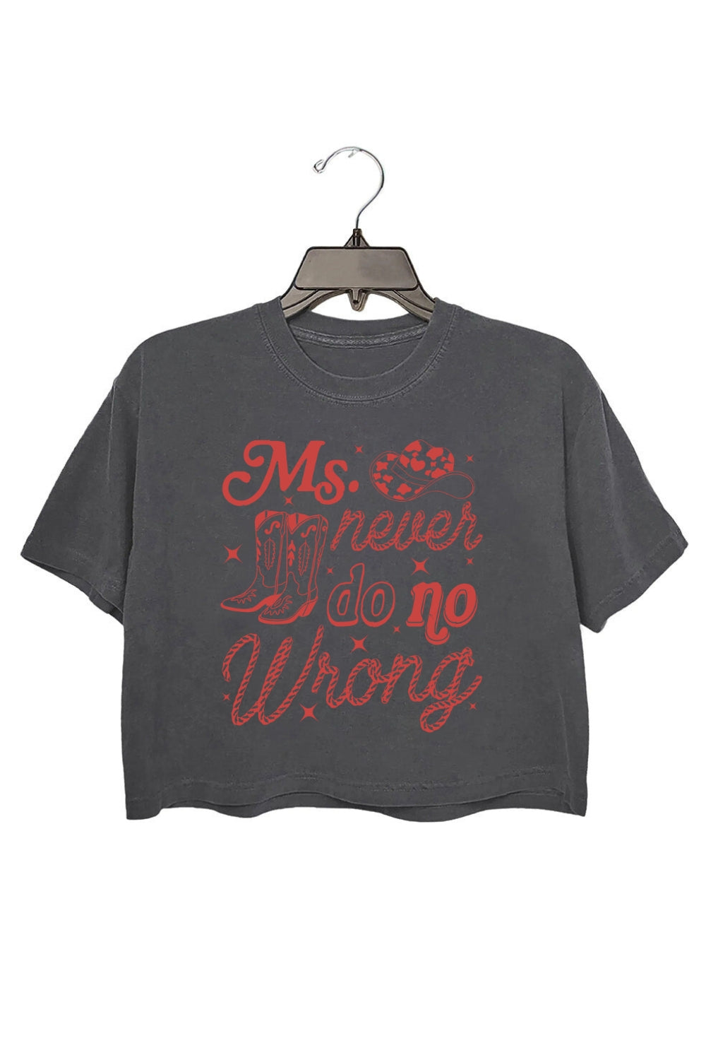 Ms Never Do No Wrong Western Cow Girl Crop Top For Women