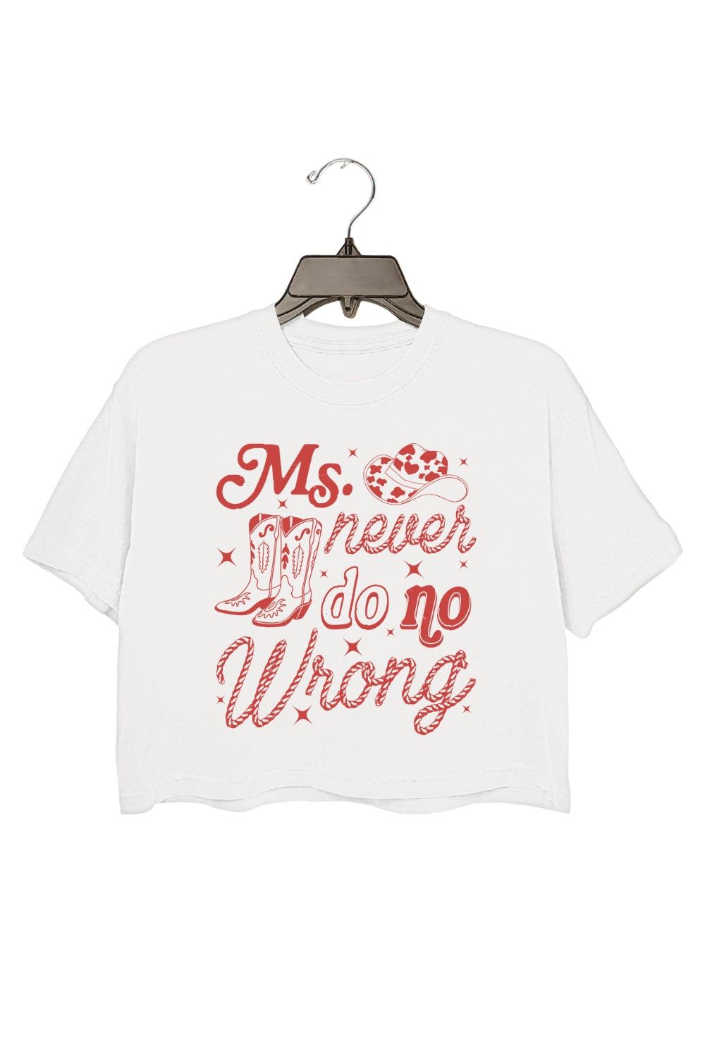 Ms Never Do No Wrong Western Cow Girl Crop Top For Women