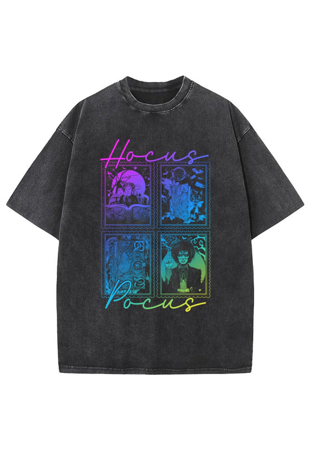 Neon Hocus Pocus Witches Halloween Washed Tee